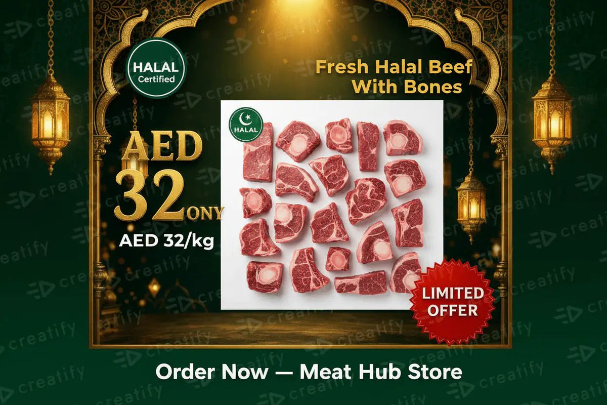 Fresh Halal Beef With Bones - Meat Hub Store Associate with Samraiziqbal meat seller EST