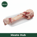 Fresh Halal Beef Nali Bone-In marrow bone cut on white background — 100% Halal certified, UAE delivery by Meato Hub