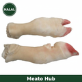 Fresh Halal Beef Paya Bone-In cow trotters on white background — 100% Halal certified, UAE delivery by Meato Hub