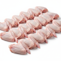 Fresh halal chicken full wings on white background