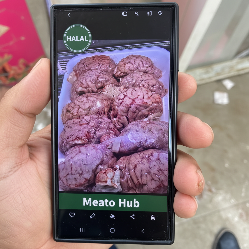 Fresh Halal Mutton Brain Maghaz — 100% Halal certified, AED 25 per kg, UAE delivery by Meato Hub