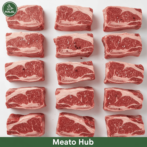 Fresh halal beef short ribs bone-in, rich cut, Dubai UAE delivery