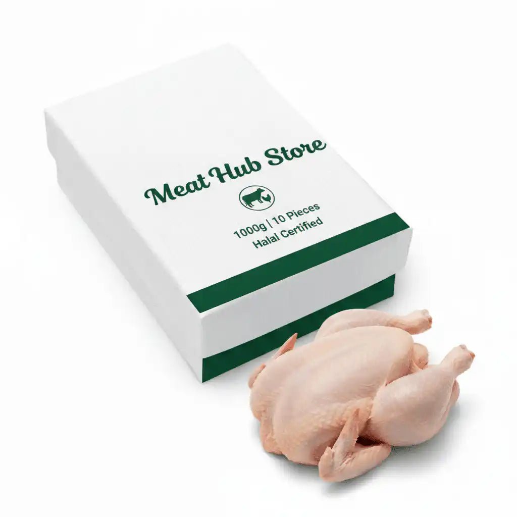 Fresh Halal Whole Chicken Box – 10 x 1000g | Bulk Butcher Order Online - Meat Hub Store Associate with Samraiziqbal meat seller EST